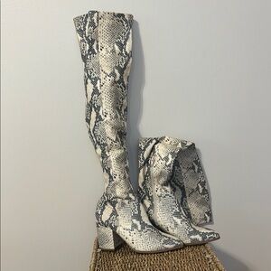 Steve Madden Snake Print Heeled Boots
